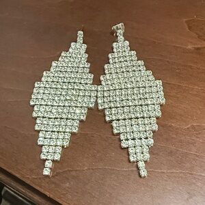 Elegant Silver Crystal Earrings